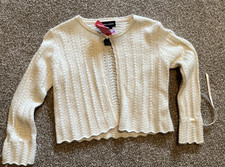 Vintage Ralph Lauren Creme Children  s Knit 1-button Sweater Size 3T Cashmere