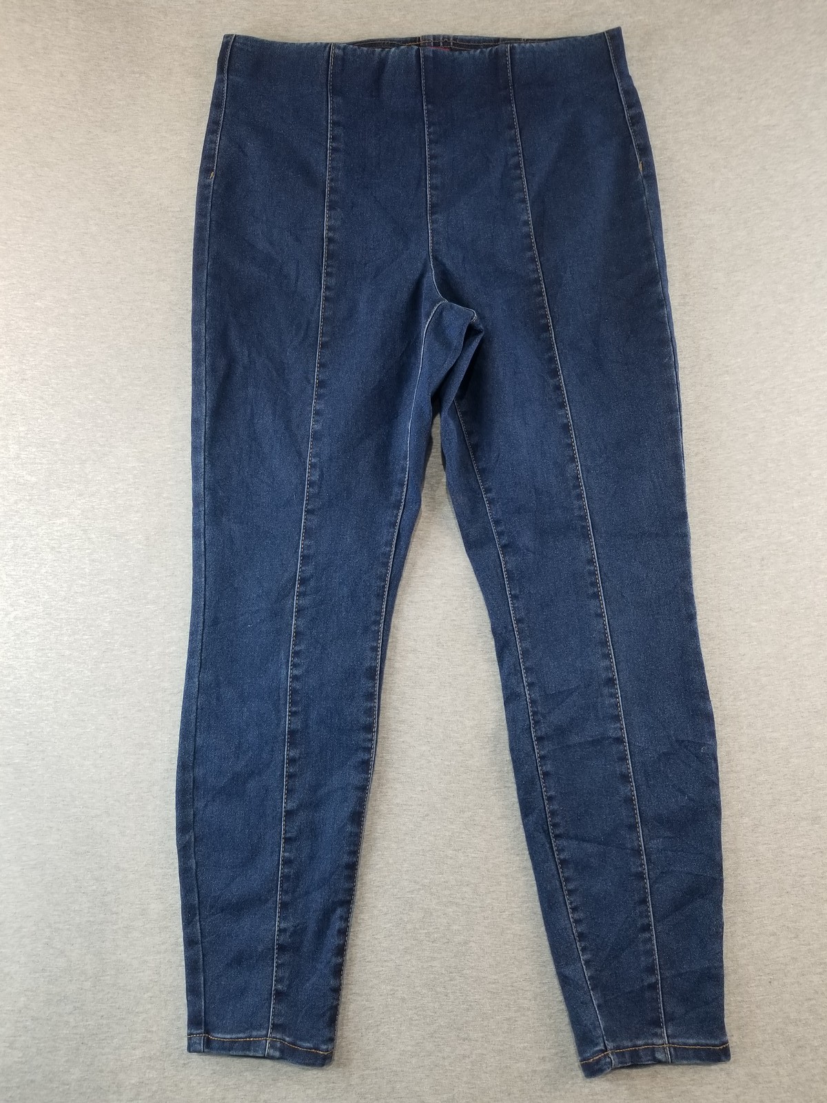 Women's Sz L Blue Wash Pull On Comfort Waistband Stretch