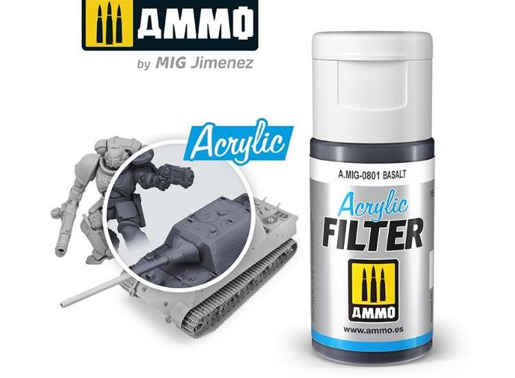 Ammo Mig A.Mig0801 15ml - Acrylic Filter - Basalt