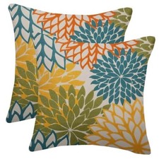 Pillow Covers 18x18 Inch Set of 2 18" x 18" Pack of 2 Yellow Green Teal