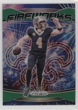 2024 Panini Prizm Fireworks Green Prizm Derek Carr #11 3gq