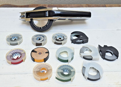 Vintage Dymo 1550 Chrome Tape Writer Label Maker *Works Great* + 12 Tape Rolls
