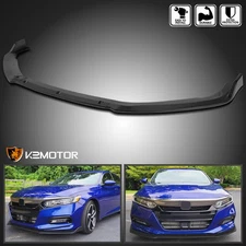 Fits 2018-2020 Honda Accord Black Front Bumper Lip Spoiler Splitter 3PC 18-20