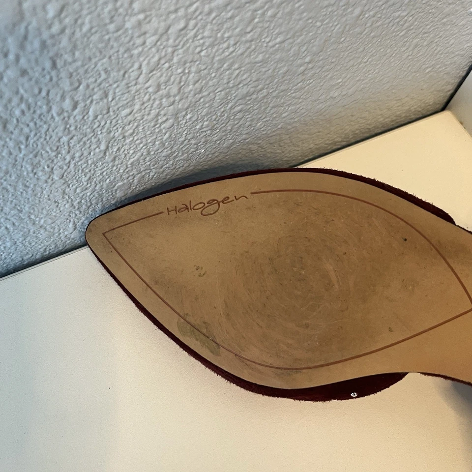 Halogen Suede Flats for Women Size 8 Double Ankle Strap Zipper Back - Image 4 of 4