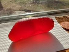 Genuine Sea Glass Beautiful Fire Red/Orange large size 15 Gram