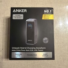 Anker - Prime Power Bank 9600mAh, 65W - Smart Display - Black - 0 charge cycles