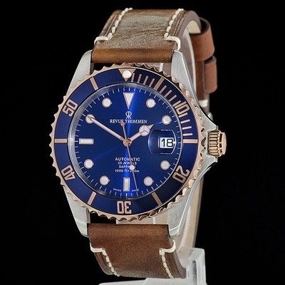 REVUE THOMMEN Diver AUTOMATIK Herren-Armbanduhr bicolor/Leder 17571.2555 NEU!!!