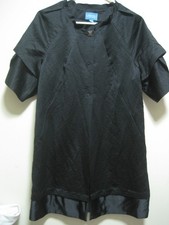 SIMPLY VERA VERA WANG BLACK LINED DRESS W/SATIN ACCENTS WOMAN SZ L-POCKETS
