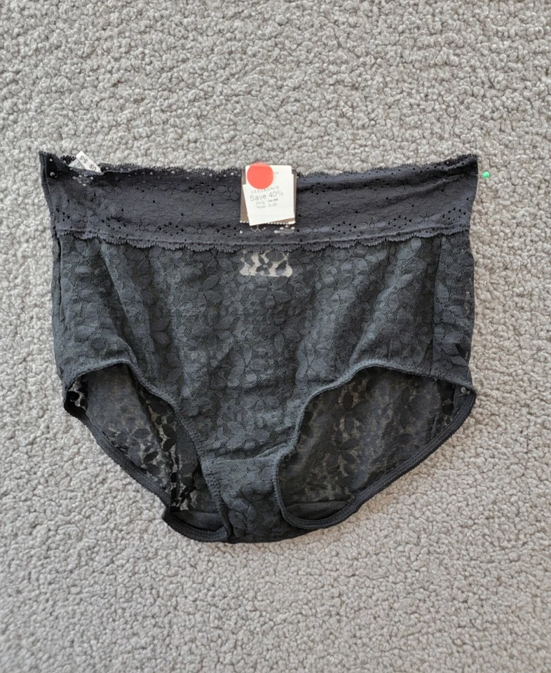 Wacoal Halo Lace Briefs Women's 5-S Black Allover Floral Elastic Waist Pull On - Image 2 of 4