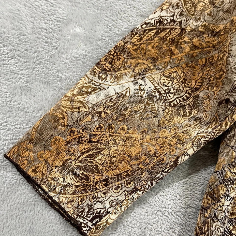 Blusa VENEZIA Top 18/20 Y2K Encaje Marrón Cruzado Pecho En Niveles Capas Boho Foto 4 de 4