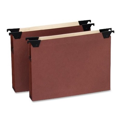 Esselte ESS45422 File Pockets 3.5'' Exp 3 Dividers Red Fiber 5/Box