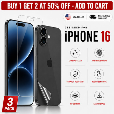 iPhone 16 Pro Max Hydrogel Screen Protector 1 3 5 Pack HD Clear Self Healing
