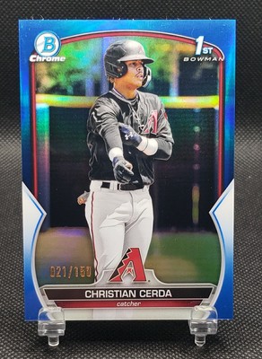 Christian Cerda 2023 Bowman Chrome True Blue Refractor Card /150 #BCP-56