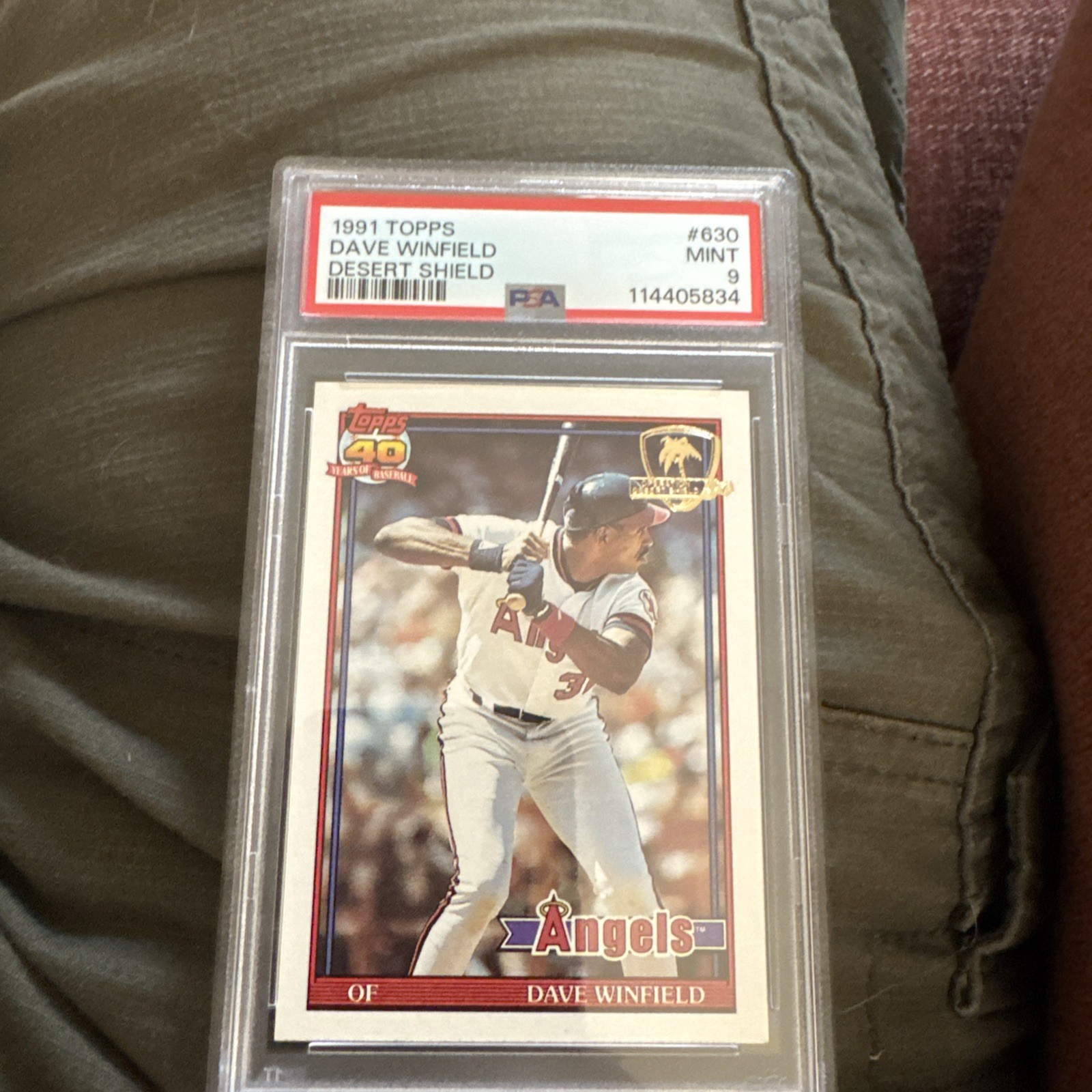 1991 Topps Desert Shield #630 Dave Winfield PSA 9 HOF ANGELS