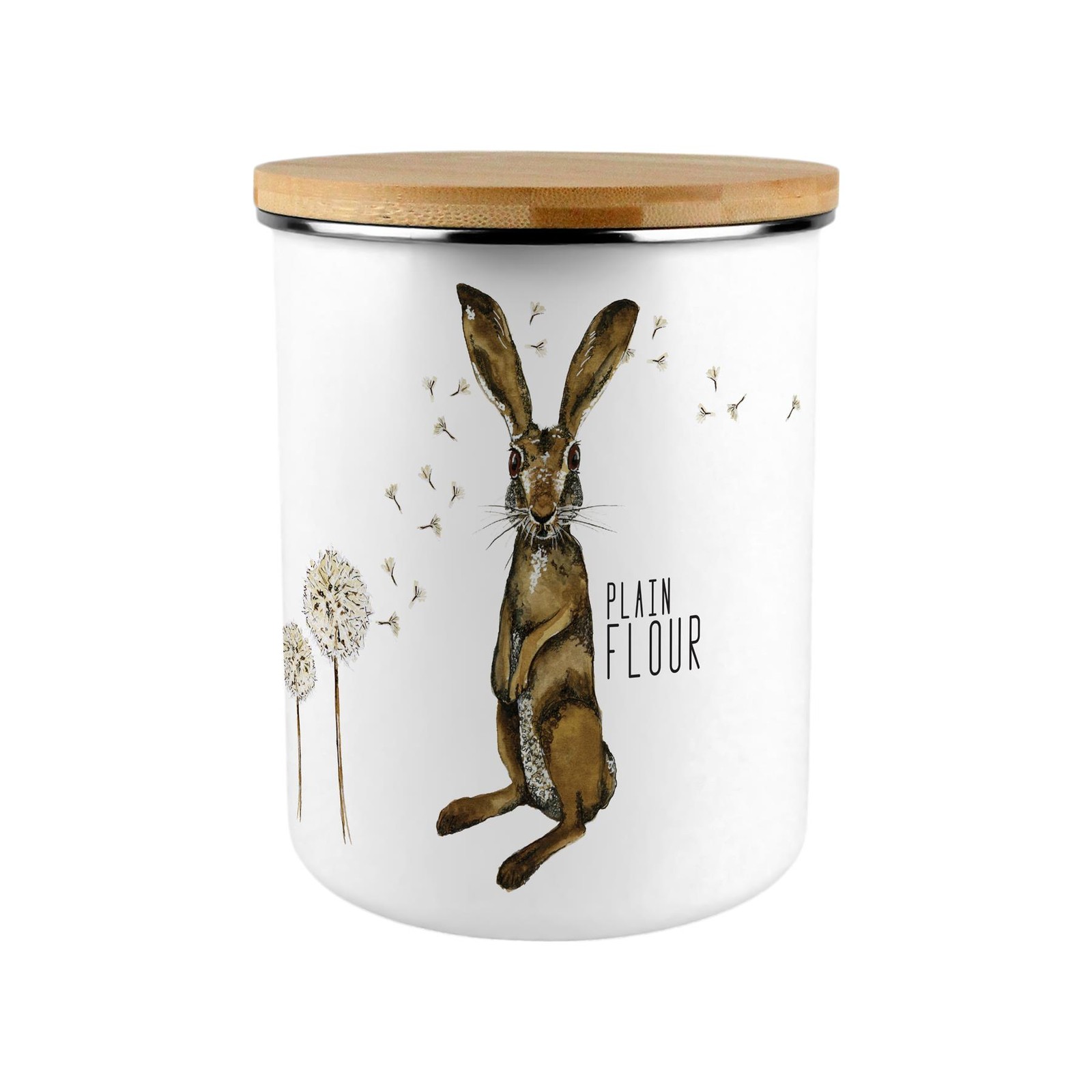 Hare & Dandelions Large Plain Flour Storage Canister - Ideal Ingredients Storage