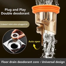 Way Valve Shower Drainer Floor Drain AntiOdor Drain Cover Sewer Strainer-Plug