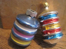 VTG SHINY BRITE GLASS LANTERN STRIPE Christmas Ornament&ONE LANTERN-MADE COLUMBI
