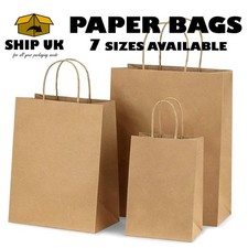 Brown Paper Bags with Twisted Handles Party Gift Carrier Bag Small Large Eco Bag