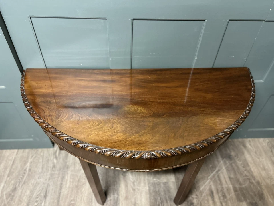 Antique Georgian Demi Lune Oak Table - Image 2 of 4