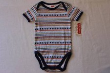 NEW Baby Boys Bodysuit 6 - 9 Months Stripe Dog Creeper Outfit 1 Piece Puppy Paw