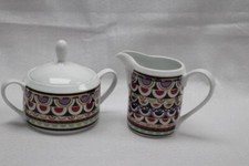 STONEAGE ESSENCE JEWELS ONYX SUGAR & CREAMER 3PC SET-PINK/PURPLE/GREEN/BLACK-4PC