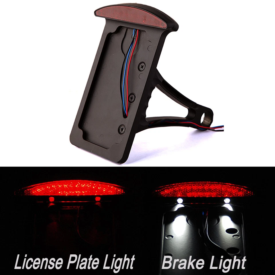 Soporte de matrícula LED de montaje para motocicleta para luz trasera para hierro 883 Fatboy Foto 2 de 4