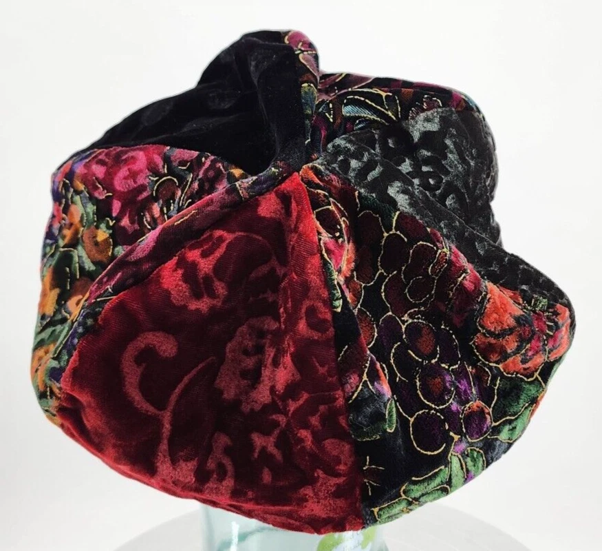 De Colección Venetian Paradise Reversible Terciopelo Sombrero Retro Divertido Pobre Niño Panadero Newsboy Foto 3 de 4