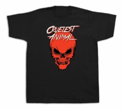 Neu Herren Baumwolle T-Shirt Aufdruck Cruelest Tier Freak Schädel Lustig Modisch