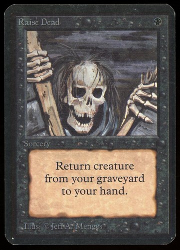 1993 MTG Magic the Gathering Card Alpha Raise Dead Raw LP Gaming Card TCG - 第 1/2 張圖片