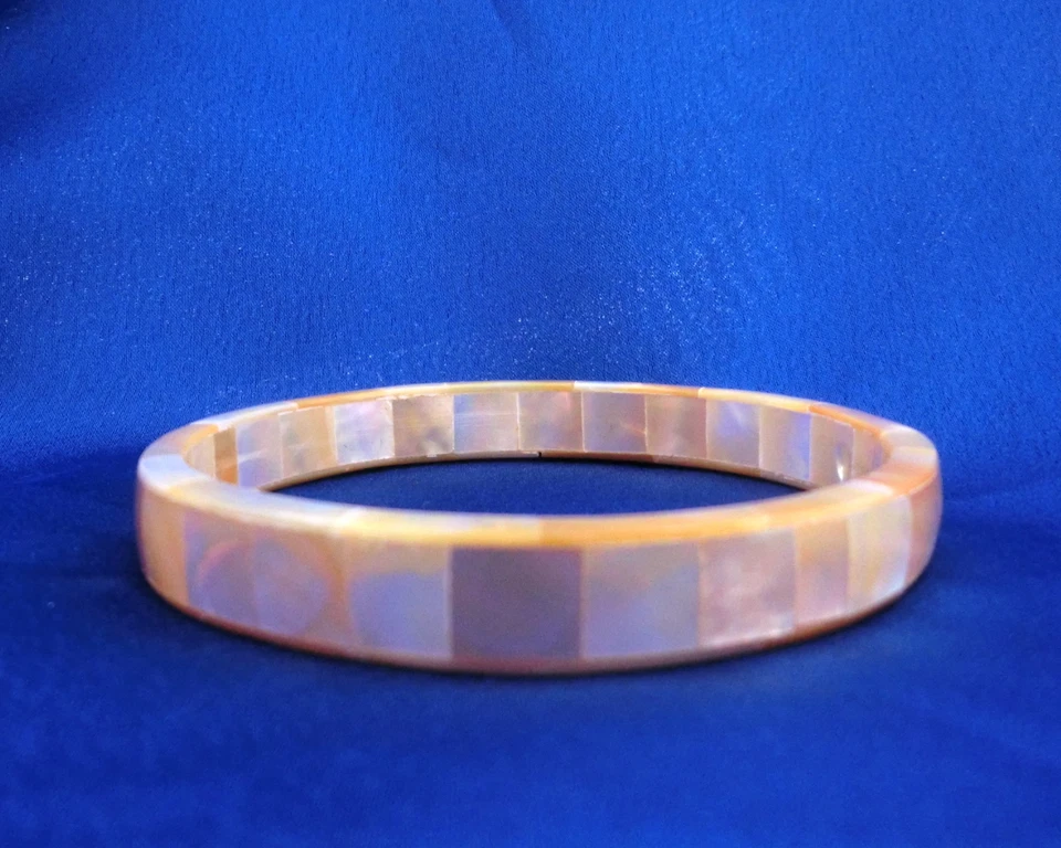 Armreif aus Perlmutt, goldgelb oder weiß, Pinctada Perlmuschel Armband bracelet - Bild 3 von 3