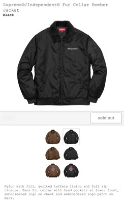 supreme independent fur collar bomber jacket