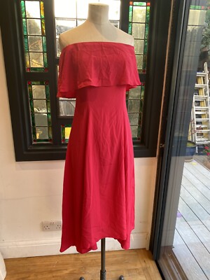 STYLE CHEAR PINK DRESS SIZE 8 STRAPLESS FIT & FLARE STRETCH 