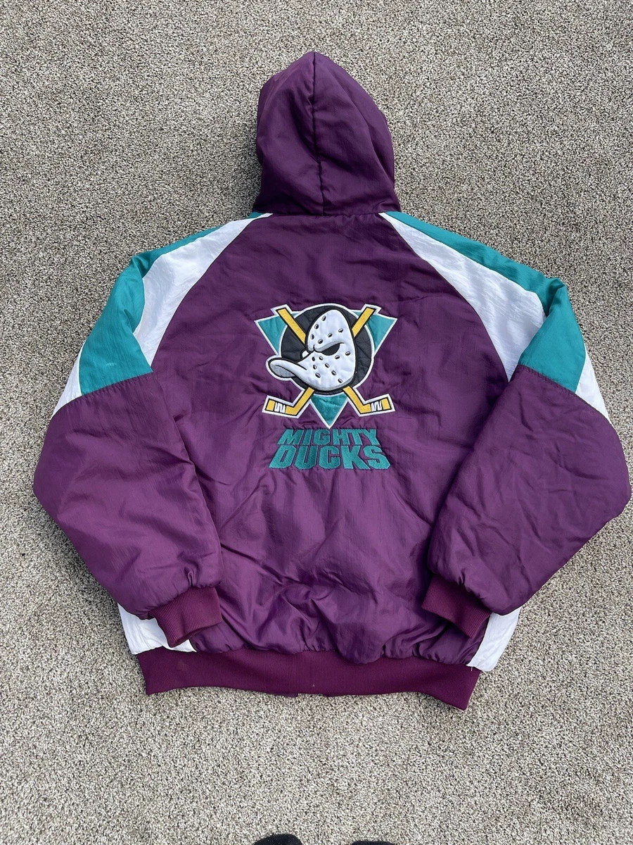 Vtg 90s ANAHEIM MIGHTY DUCKS NHL Swingster Nylon Jacket YL