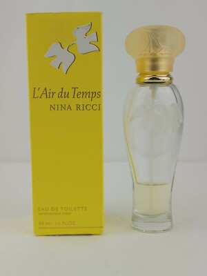 Nina Ricci Paris L'Air Du Temps Eau De Toilette 1.6 Oz Bottle 20% Full with box