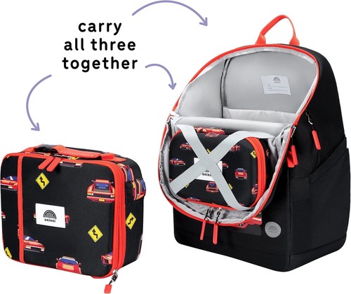 16'' Kids Backpack Set with Insulated Lunch Bag, and Pencil Case Race Car - Picture 6 of 9