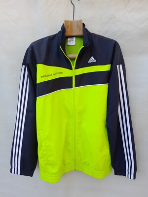 adidas Windbreaker Jacket Mens Medium Black Lime impossible is Nothing MeshLined