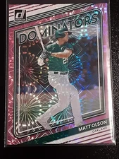 2022 Panini Donruss Dominators Pink Fireworks Parallel #D-6 - Matt Olson