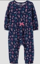 Carter's Romper Baby Girl 3M and 18M Floral Blue with Pink Bow A4015