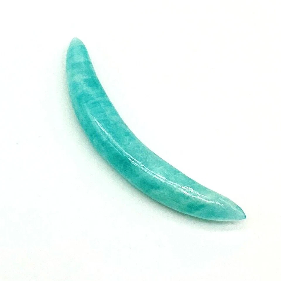 Piedra preciosa de amazonita natural COLMILLO DE TABIQUE CURVO tamaño 12g a 5/8"" y personalizar. Foto 2 de 4