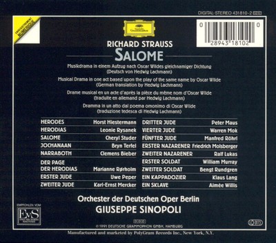 CHERYL STUDER RICHARD STRAUSS: SALOME NEW CD