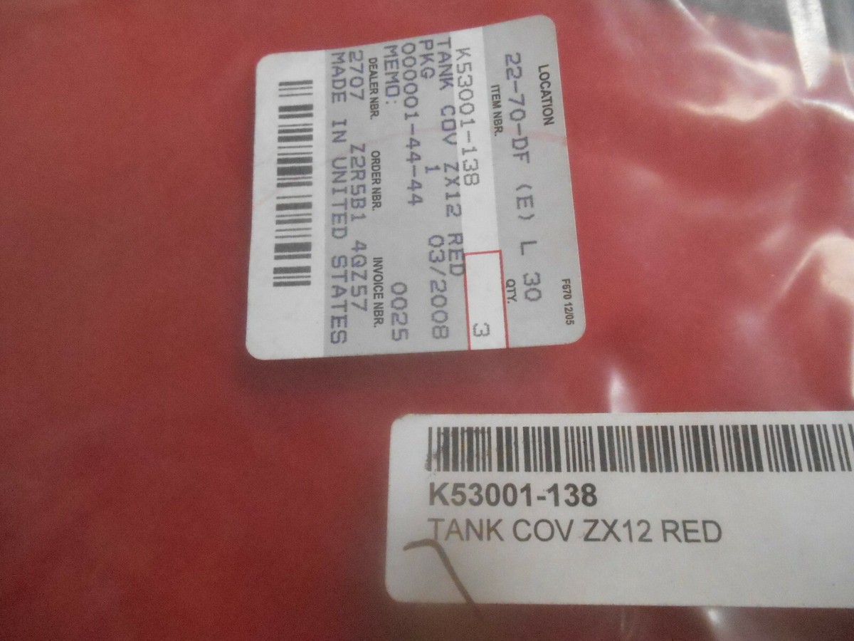 NOS Kawasaki Fuel Petro Gas Tank Red Cover ZX12 K53001-138 | eBay