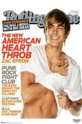2007 ZAC EFRON POSTER ROLLING STONE MAGAZINE COVER 22x27 NEW FREE