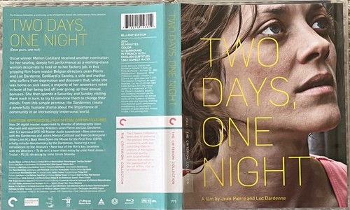 Two Days, One Night (Blu-ray, 2015) Criterion Spine #771. Luc Dardenne.