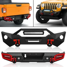 Rear /Front Bumper W/ 9500LBS D-rings For 2020-2022 2023 2024 Jeep Gladiator JT