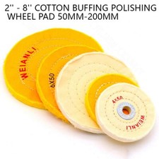 Cotton Buffing Polishing Wheel Pad 50mm-200mm For Angle Bench Grinder 2'' - 8''