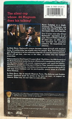 Dirty Harry VHS Clint Eastwood New Sealed 1971 - Picture 2 of 4