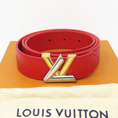 NYJEWEL Louis Vuitton LV Twist Epi Leather Belt Red With Pouch