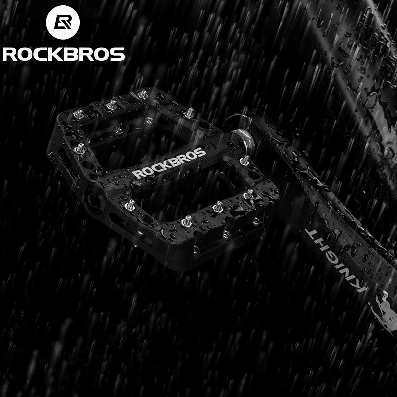Pedales de Bicicleta ROCKBROS Nylon Fibra 9/16" Plataforma de Ciclismo Pedales Planos Antideslizantes Foto 2 de 4