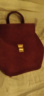 NEW Neely & Chloe Suede Leather gold Hardware Backpack 