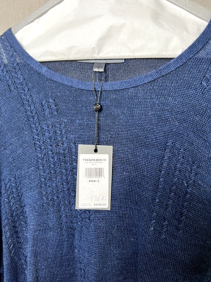 Suéter Cuello Redondo Colección John Varvatos Para Hombre, Talla Grande - Azul, Nuevo Con Etiquetas Foto 4 de 4